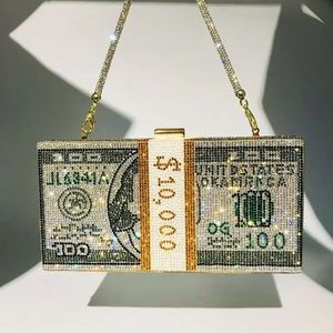 Sparkly rhinestone clutch handbag